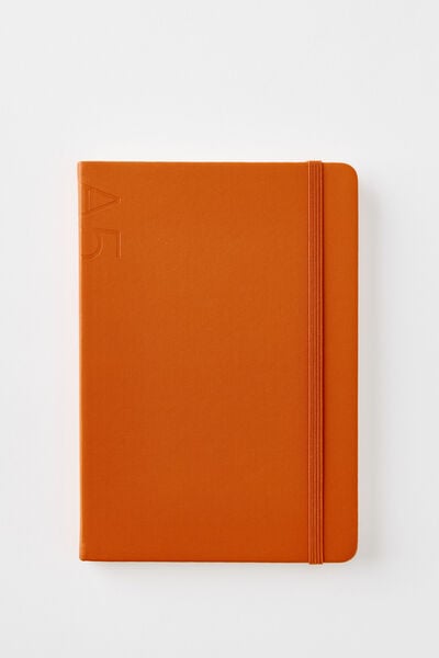 A5 Hard Cover Lined Notebook, BURNT ORANGE