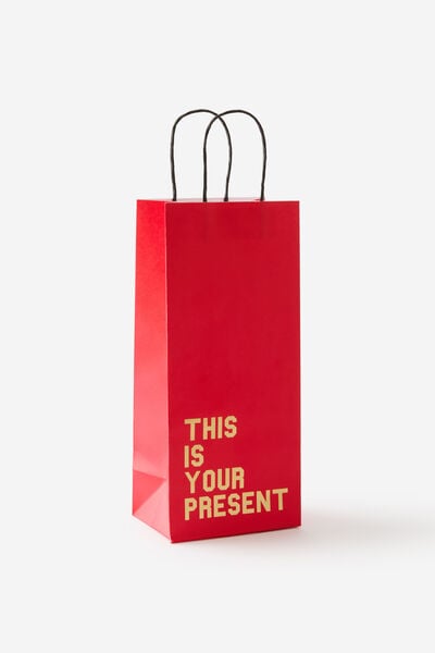 Premium Gift Bag - Slim, THIS IS YOUR PRESENT RED & GOLD
