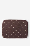 Take Me Away 13 Inch Laptop Case, DITSY PANSY / ESPRESSO BEAN - alternate image 1