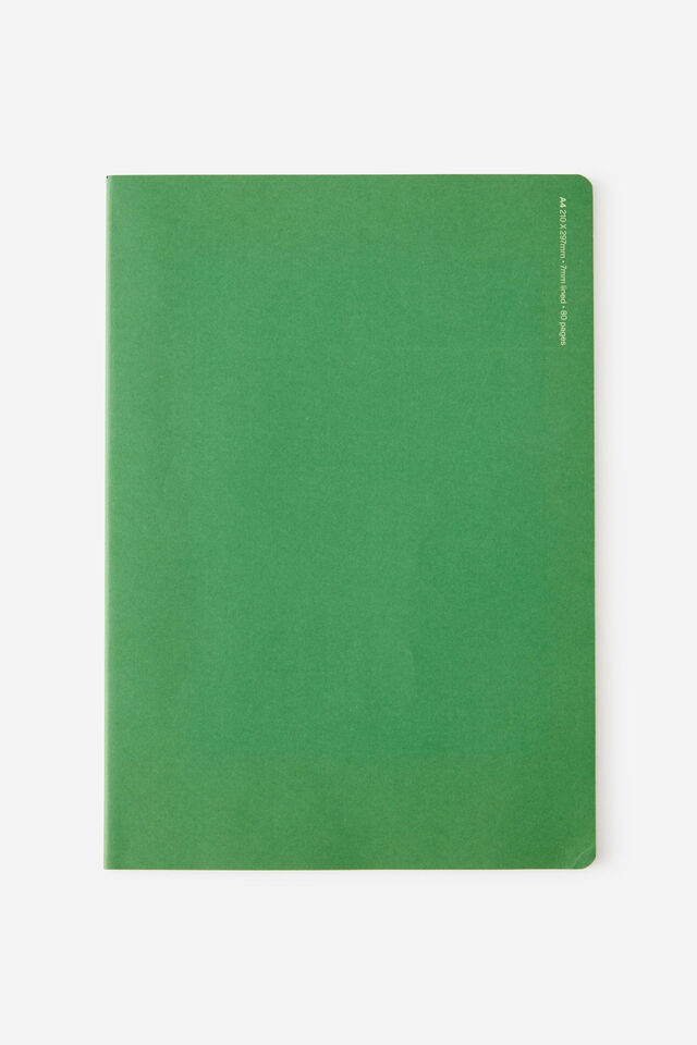 A4 Stitch Notebook, OLIVE