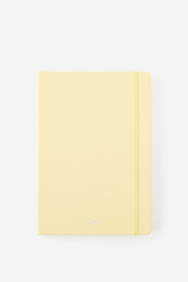 Personalised Metro B5 Hard Lined Notebook, Limoncello