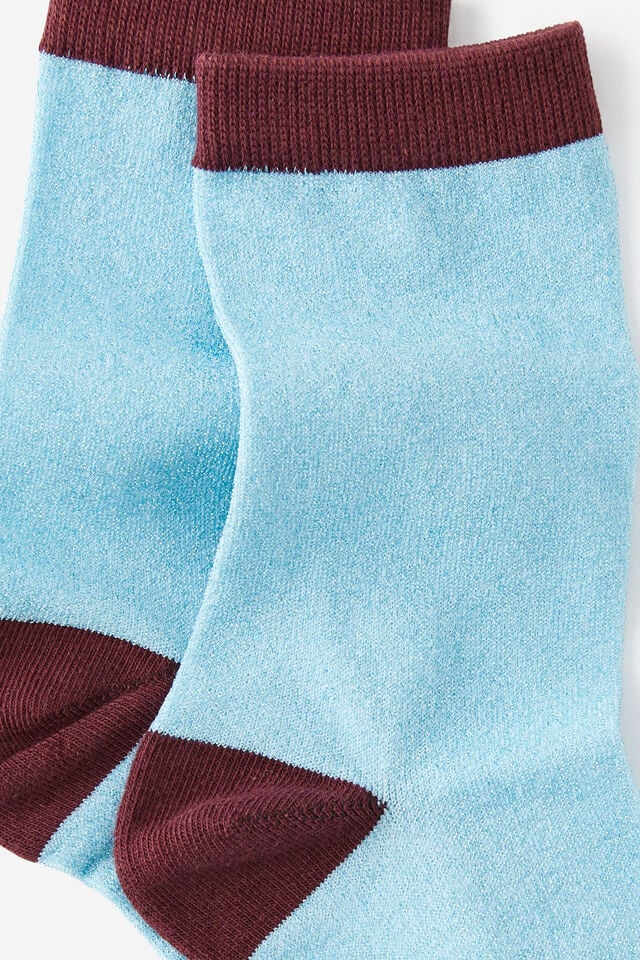 Mid Crew Socks, SPARKLE BLUE & ESPRESSO