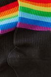Socks, RAINBOW STRIP BLACK - alternate image 3