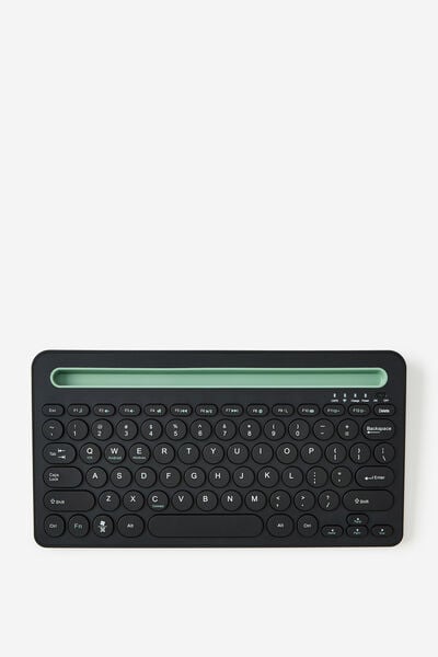 Wireless Keyboard With Built-In Tech Stand, BLACK