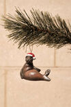 Resin Christmas Ornament, BABY SEAL SANTA HAT - alternate image 2