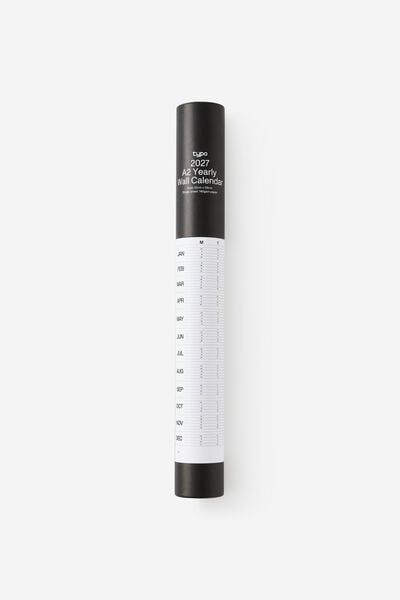 2027 A2 Yearly Wall Calendar, BLACK/WHITE
