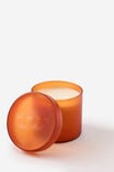 Personalised Frosted Glass Candle, JOY RISING ORANGE - alternate image 1