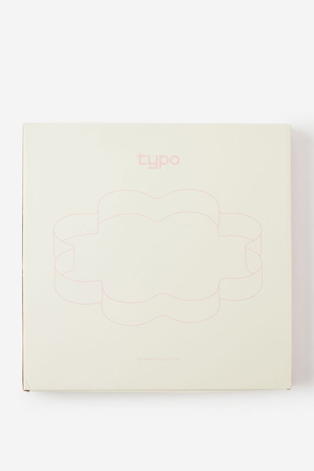 Scalloped Fashion Tray, STRAWBERRY MILK