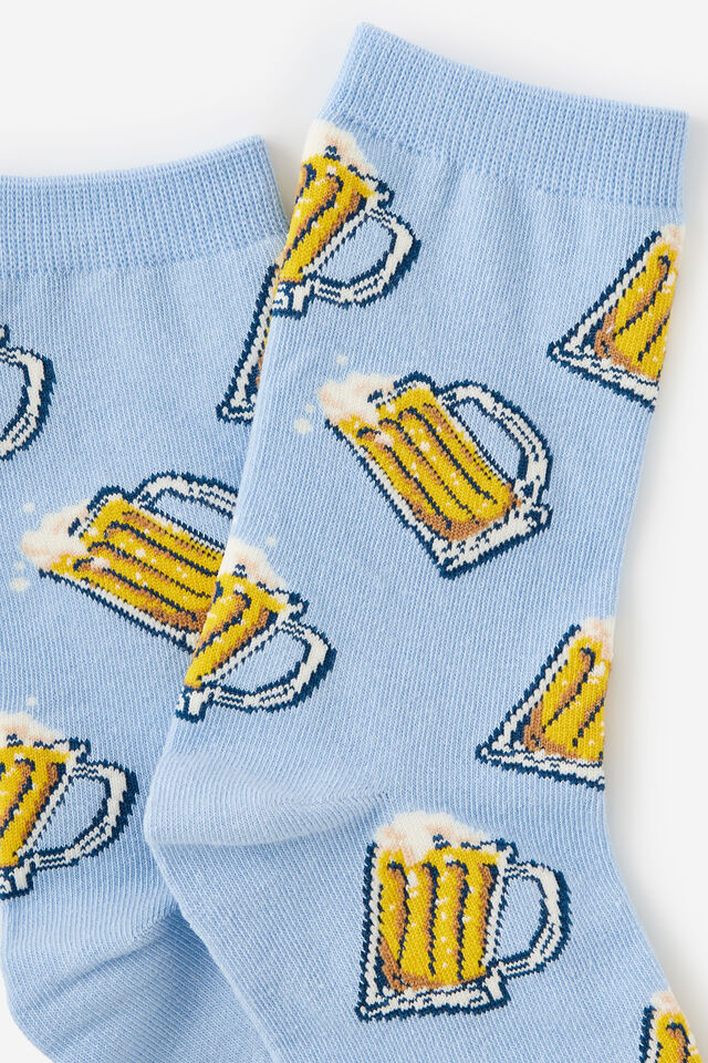 Mid Crew Socks, BLUE BEERS YDG!