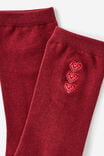 Socks, CABERNET HEART EMB - alternate image 2