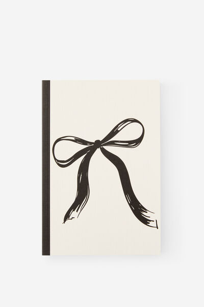 A5 Riley Dot Notebook, ECRU BLACK BOW