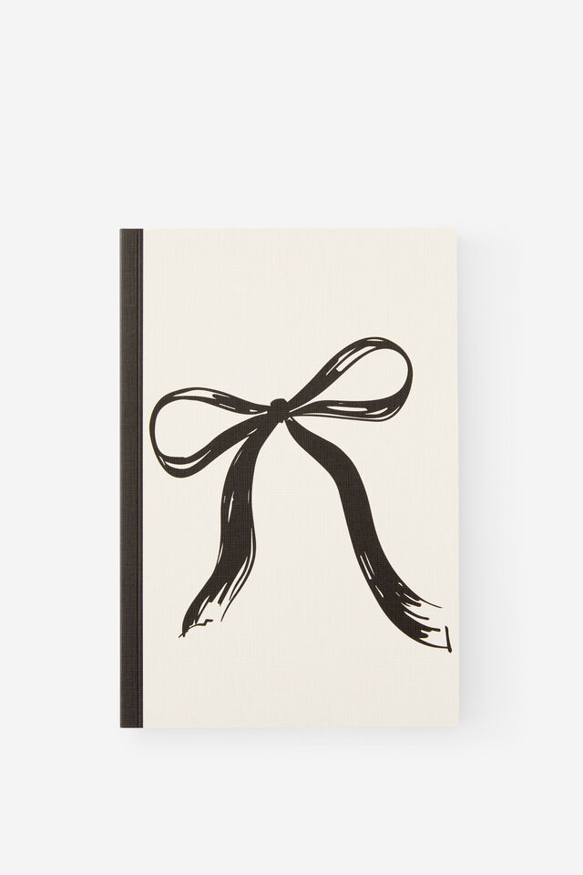 A5 Riley Dot Notebook, ECRU BLACK BOW