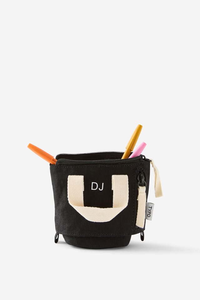 Personalised Pop It Tote Pencil Case, SOLID BLACK