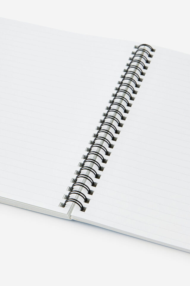 A5 Spiralbound Notebook, STRAWBERRY MILK RETRO DITSY