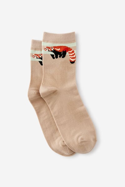 Mid Crew Socks, RED PANDA CHAI / MINTY