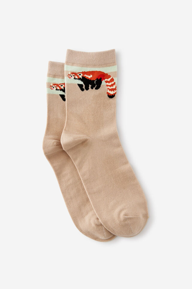 Mid Crew Socks, RED PANDA CHAI / MINTY