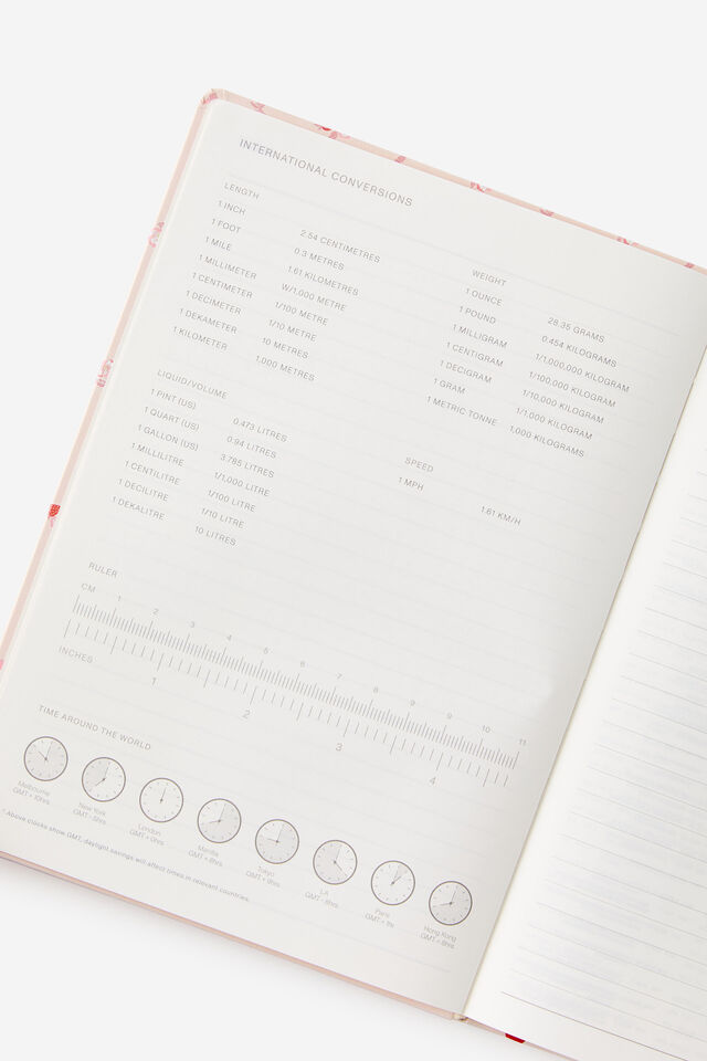 2026 B5 Weekly Hard Metro Diary, Ditsy Pansy Pink Clay