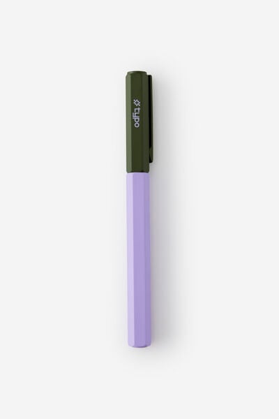 Facet-Nating Rollerball Capped Pen, ORCHID OLIVE
