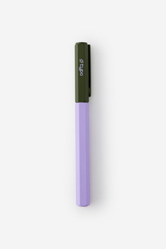 Facet-Nating Rollerball Capped Pen, ORCHID OLIVE
