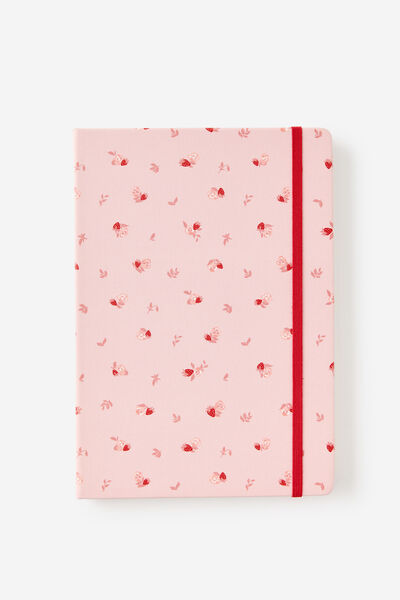 Metro B5 Hard Lined Notebook, Ditsy Pansy Pink Clay