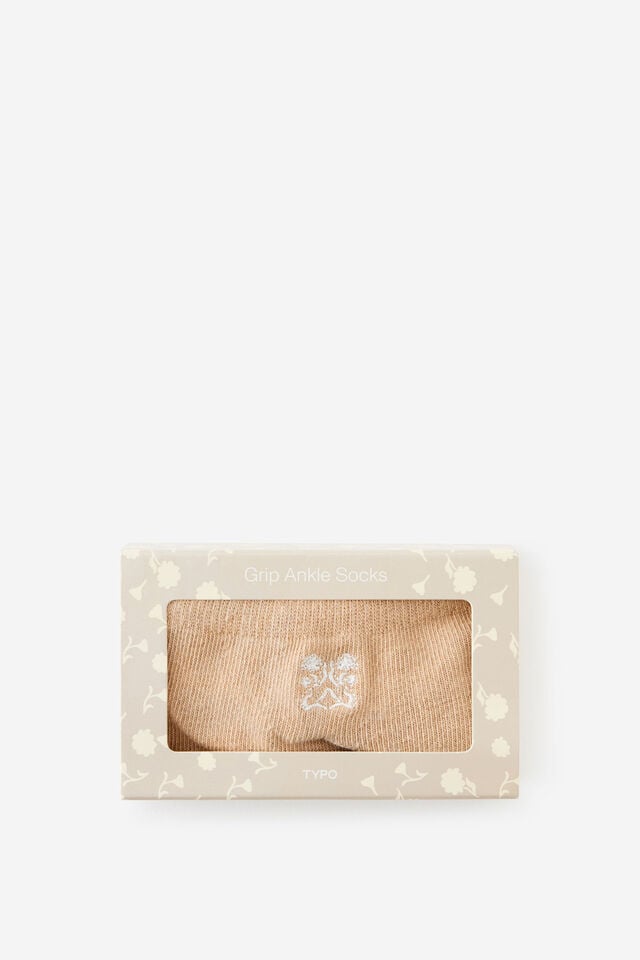 Grip Ankle Socks, CHAI FLORAL GRIPS