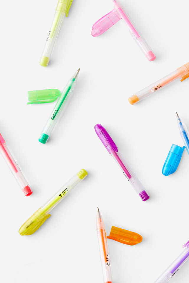 Mini Gel Pen 10Pk, NEONS