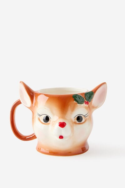 Christmas Shaped Mug, VINTAGE DEER