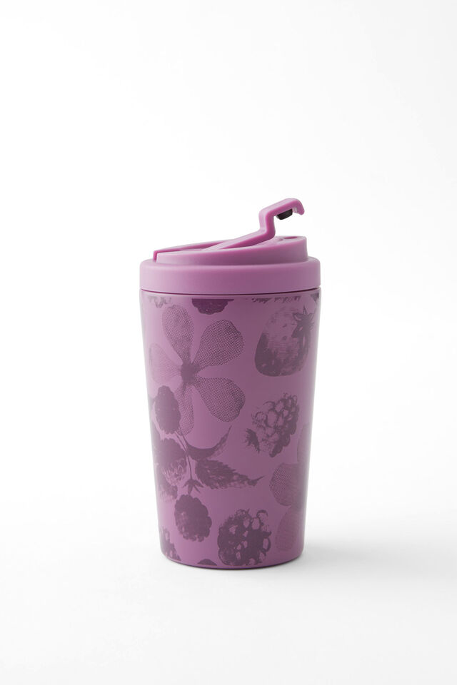 Metal Commuter Cup, DIGITAL ORCHID BERRY BLOSSOM