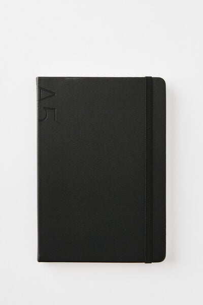 A5 Hard Cover Plain Notebook, BLACK
