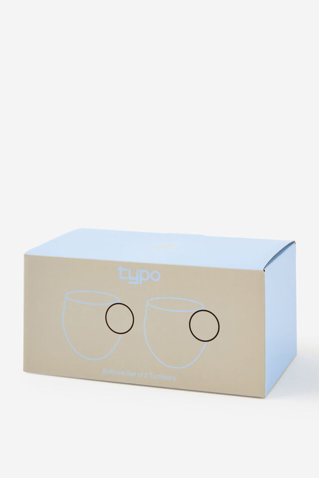 Bulbous Set Of 2 Tumblers, ESPRESSO / BLUE SKIES