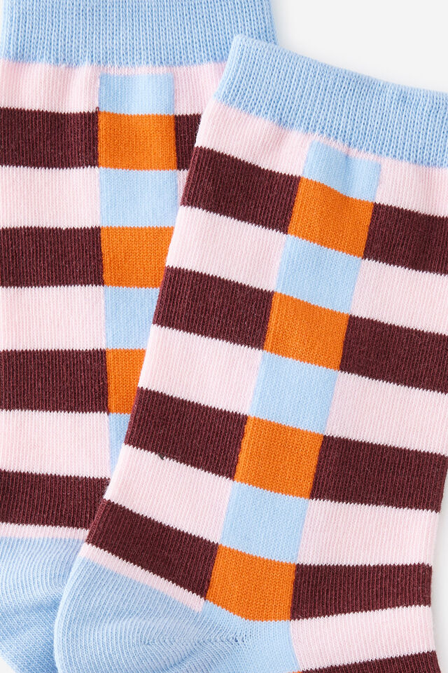 Mid Crew Socks, RETRO COLOUR BLOCK