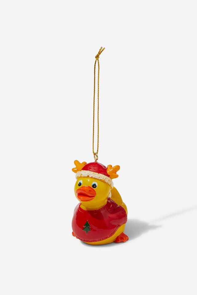 Resin Christmas Ornament, REINDEER RUBBER DUCK