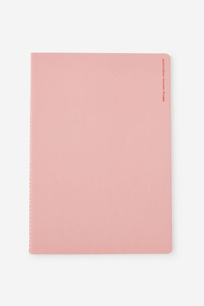 A4 Penpal Notebook, STRAWBERRY MILK LAVA RED