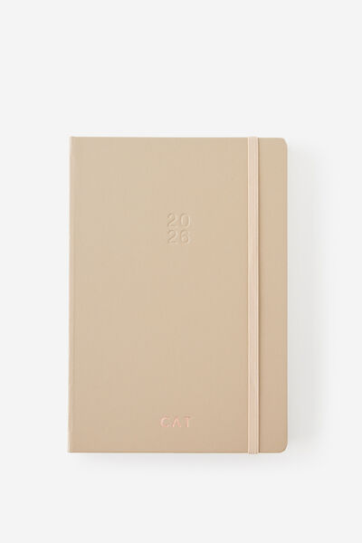 Personalised 2026 A5 Daily Hard Metro Diary, Chai