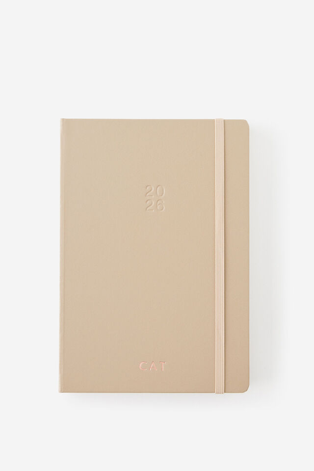 Personalised 2026 A5 Daily Hard Metro Diary, Chai