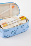 Personalised Arlow Canvas Pencil Case, BOUQUET DITSY BLUE SKIES - alternate image 2