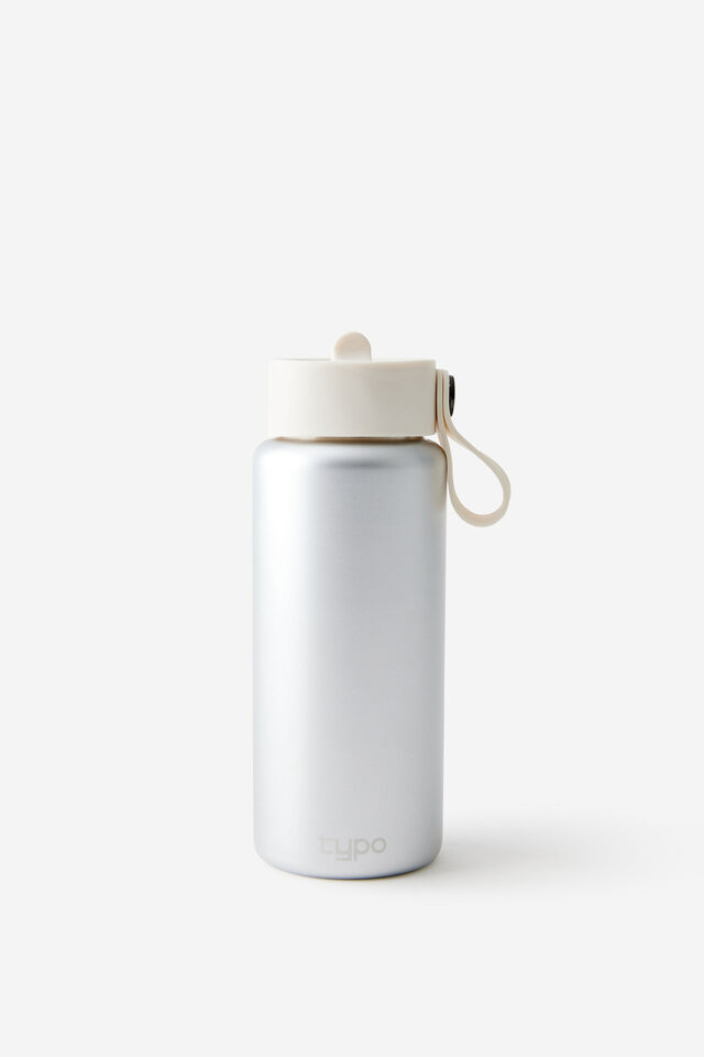 Personalised On The Move 350Ml Sipper Top, CHROME SILVER
