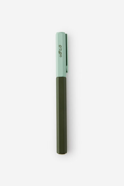 Facet-Nating Rollerball Capped Pen, OLIVE MINTY
