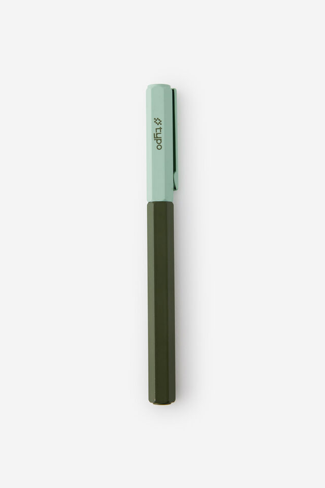 Facet-Nating Rollerball Capped Pen, OLIVE MINTY
