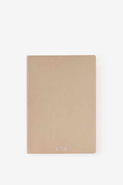 Personalised Metro B6 Soft Lined Notebook, Chai
