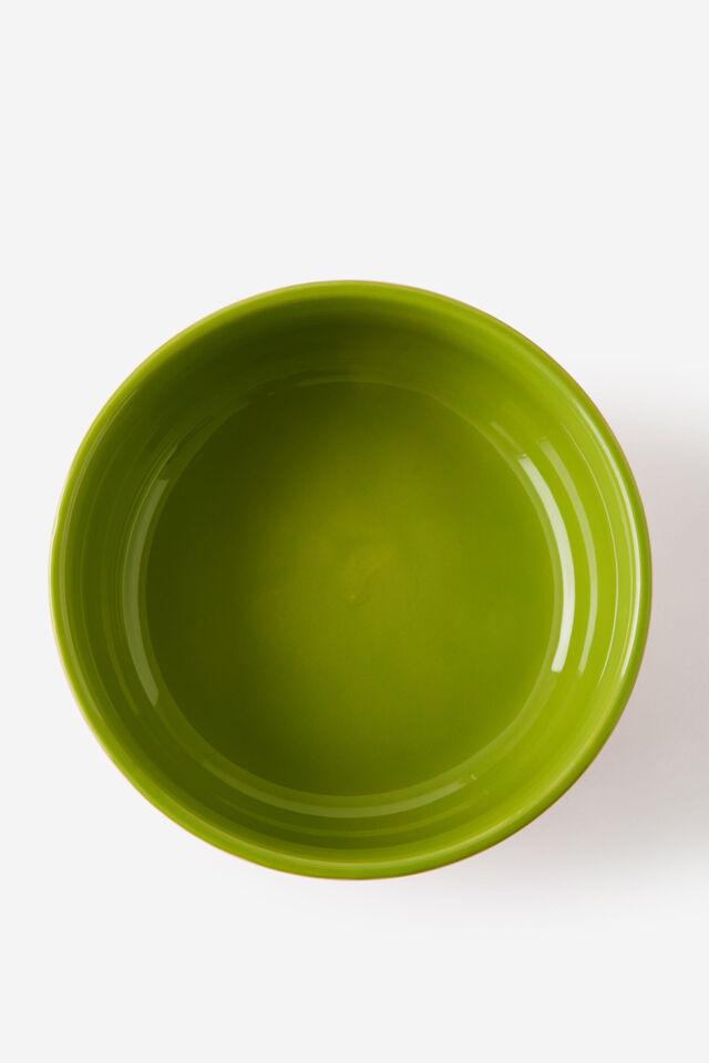 Bulbous Bowl, OLIVE MOSS / STRAWBERRY PINK