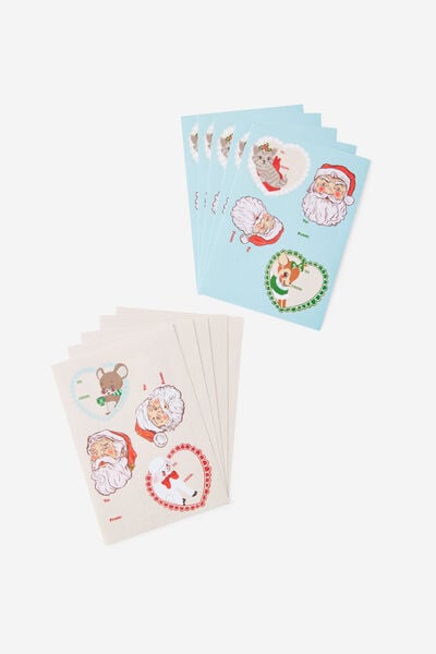 To & From Sticker Sheets, VINTAGE ANIMALS & SANTA