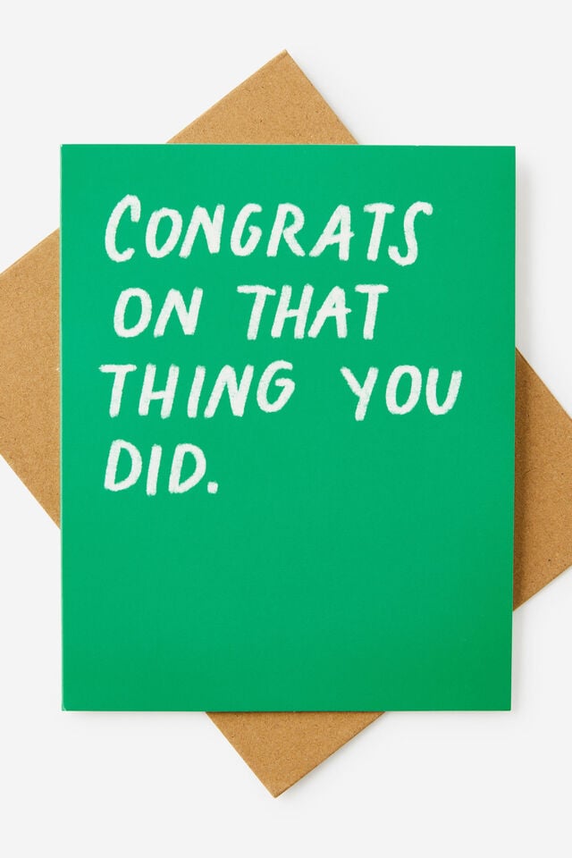 Congratulations Card 2.0, CONGRATS ON THE THING