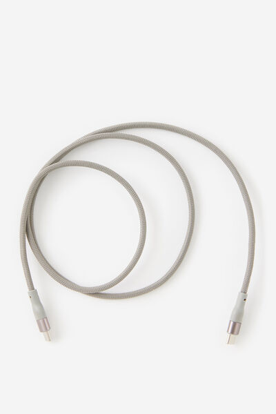 Magnetic Coil Usb-C Charge Cable, GREY