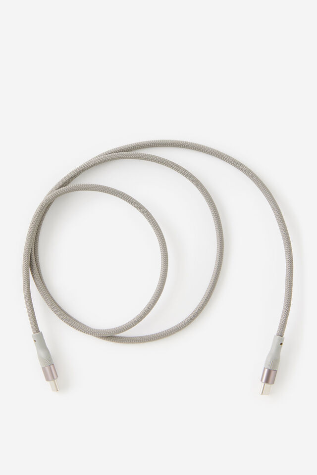 Magnetic Coil Usb-C Charge Cable, GREY