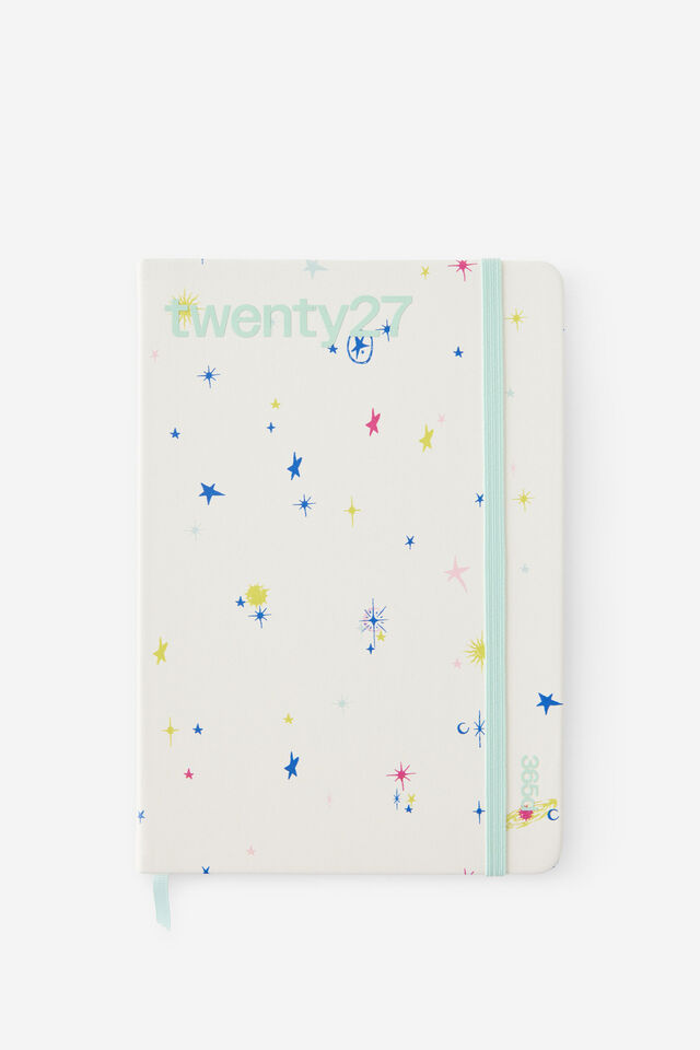 2027 A5 Daily On Schedule Diary, ECRU DITSY CELESTIAL