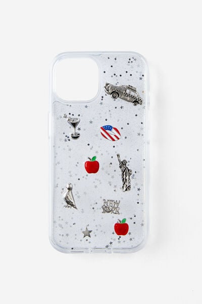 Trinket Phone Case Iphone 13/14/15, TRAPPED NYC ICONS / CLEAR