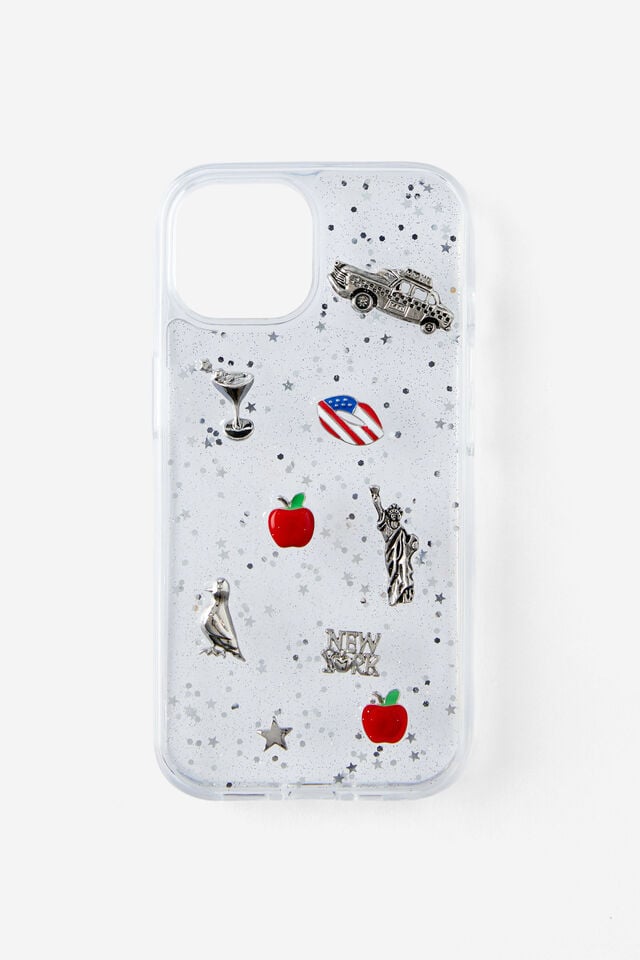 Trinket Phone Case Iphone 13/14/15, TRAPPED NYC ICONS / CLEAR
