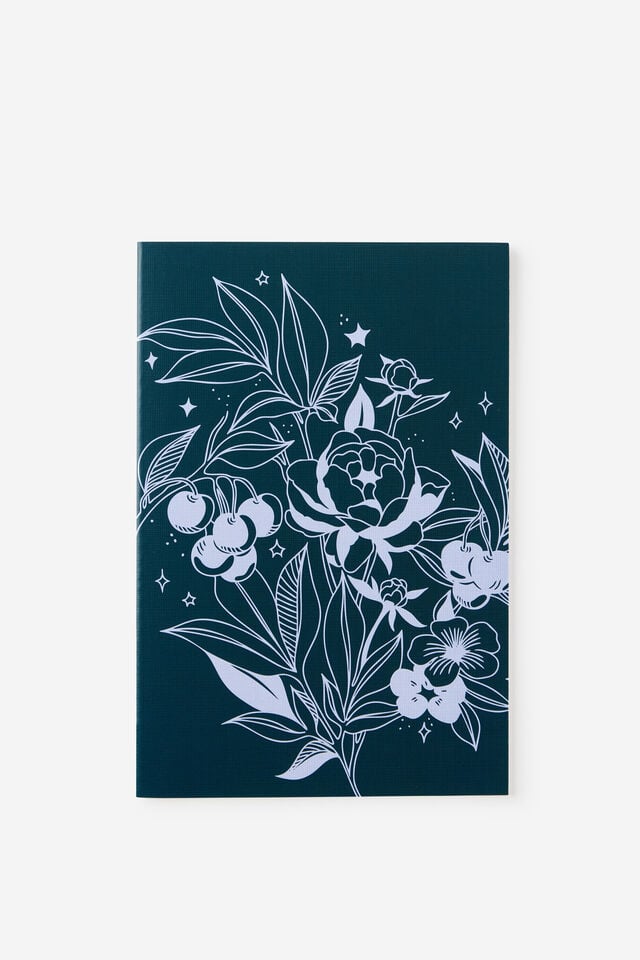A5 3 Pack Lined Notebooks, SKY BLUE FLORALS