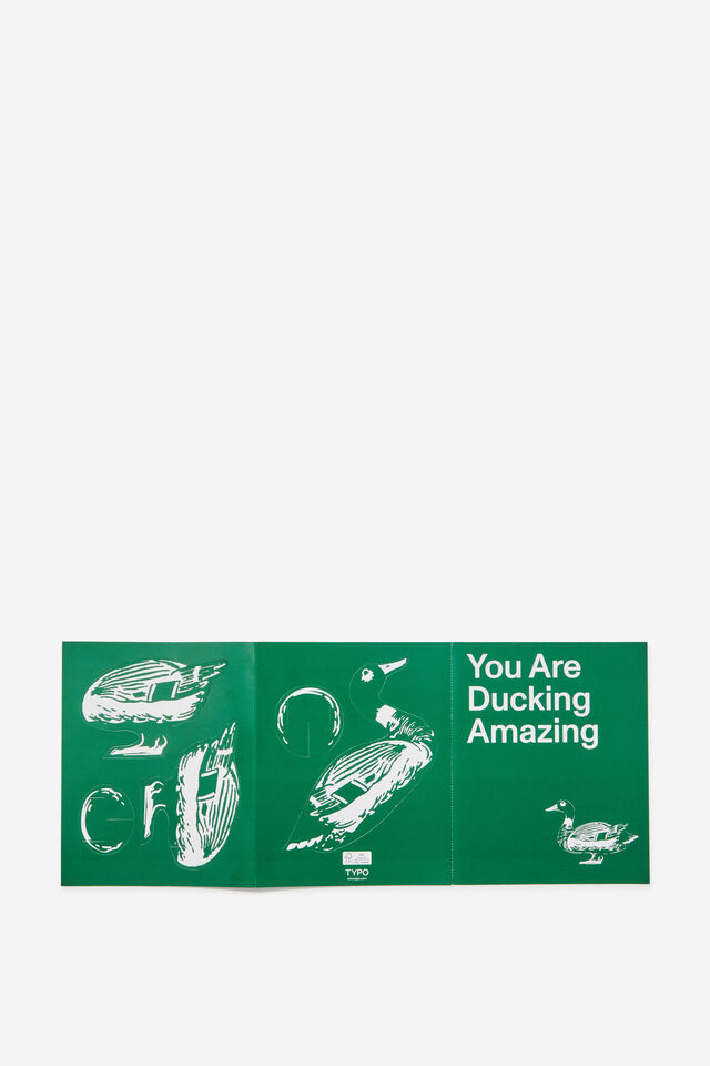 Luxe Nice Card, DUCKING AMAZING DUCK GREEN POP-OUT
